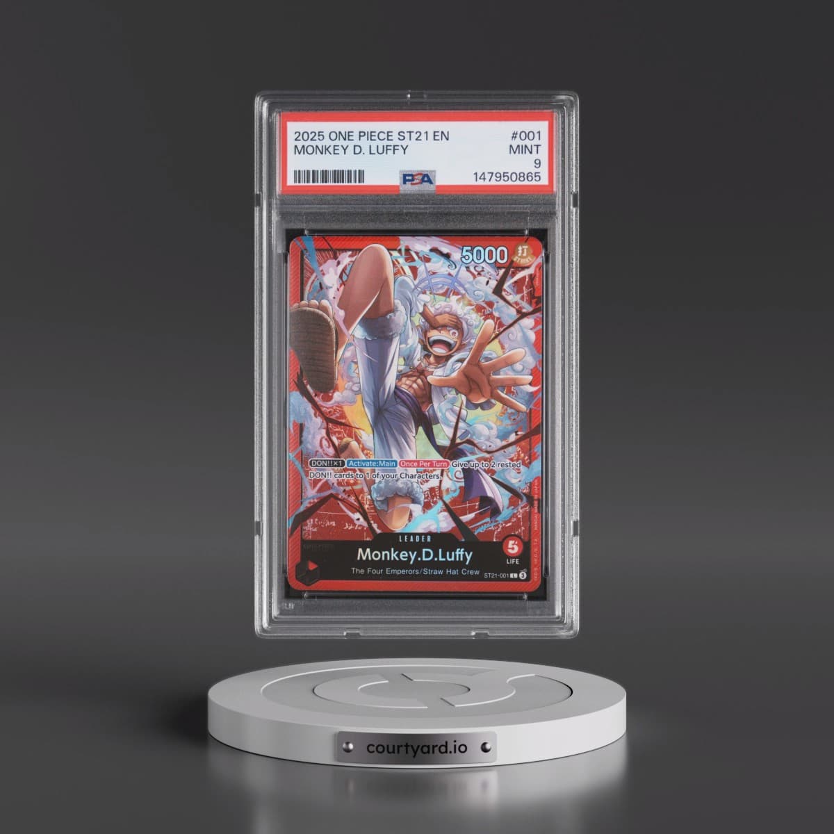 2025 One Piece Starter Deck ST21-EX Gear 5 #001 Monkey D. Luffy (PSA 9 MINT)