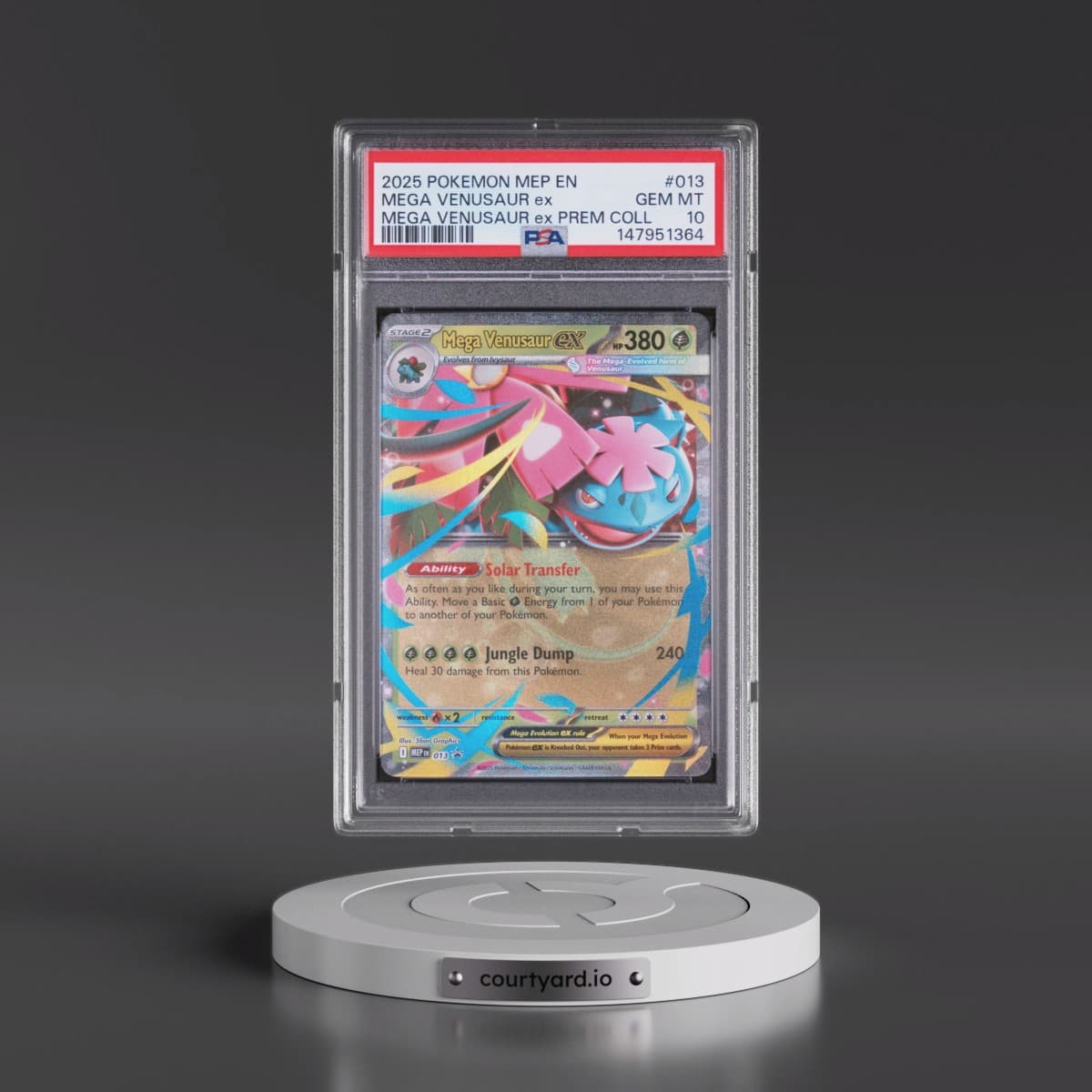 2025 Pokémon Mep EN-Me Black Star Promo #013 Mega Venusaur EX - Holo Mega Venusaur EX Premium Collection (PSA 10 GEM MINT)