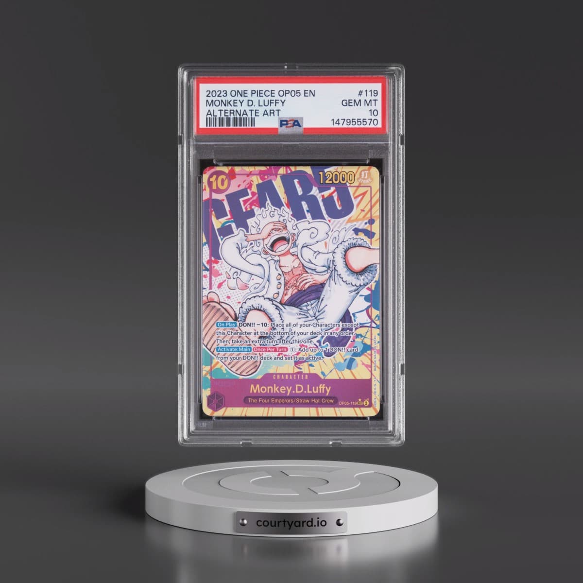 2023 One Piece OP05-Awakening of the New Era #119 Monkey D. Luffy - Alternate Art (PSA 10 GEM MINT)