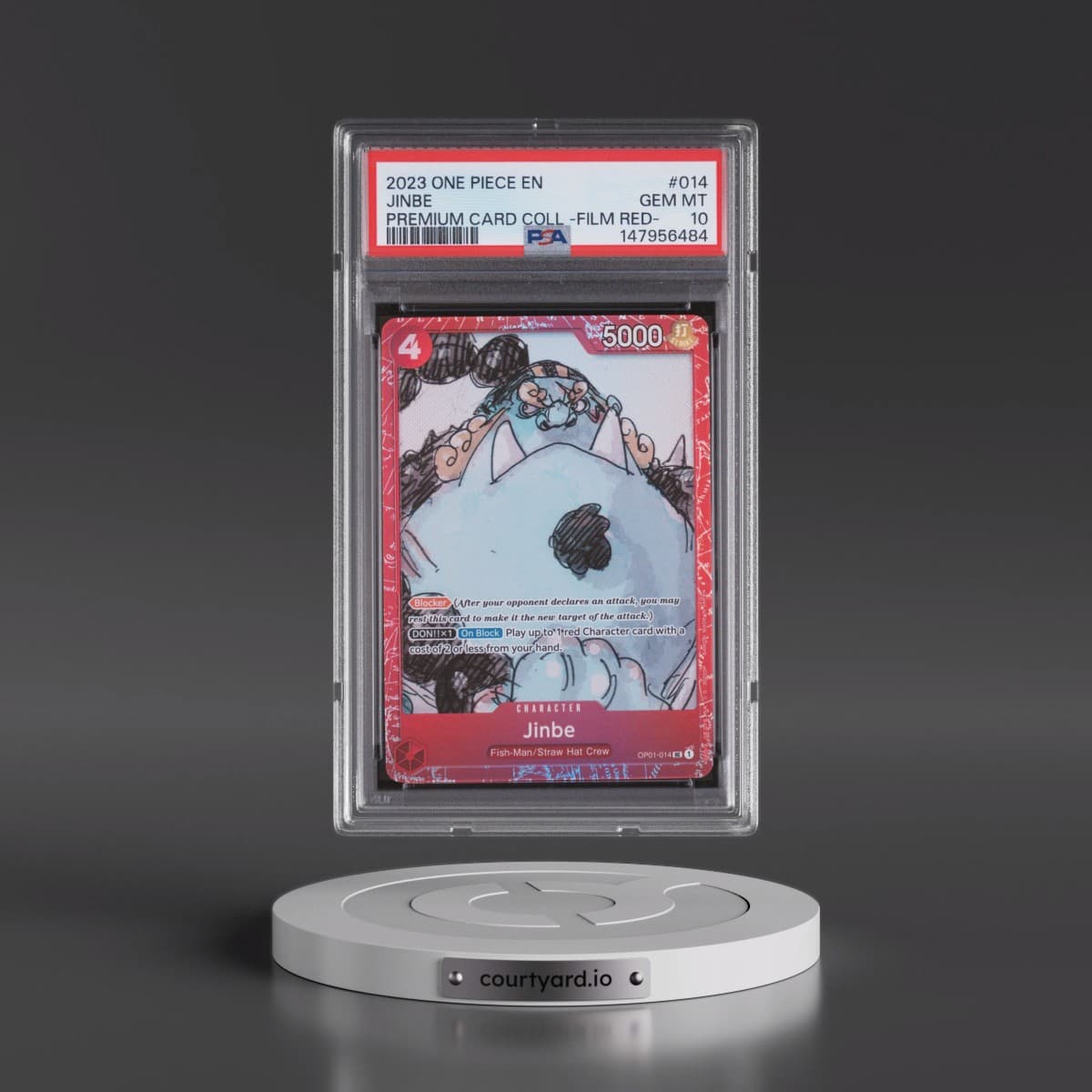 2023 One Piece Premium Card Collection -One Piece Film Red #014 Jinbe (PSA 10 GEM MINT)