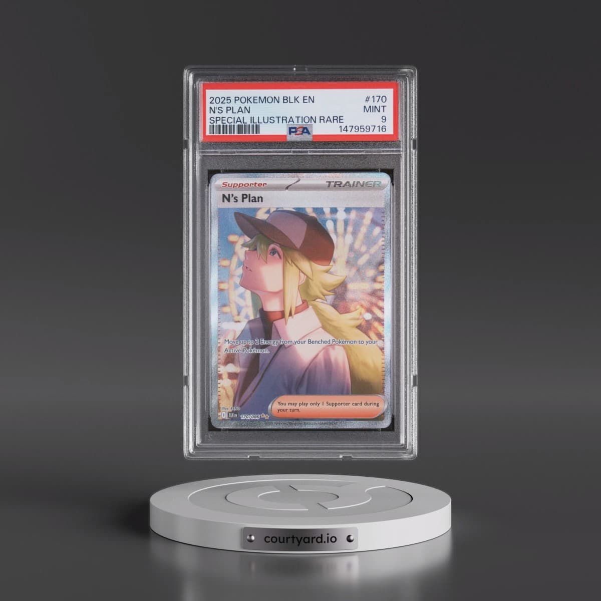 2025 Pokémon Blk EN-Black Bolt #170 N's Plan - Special Illustration Rare (PSA 9 MINT)