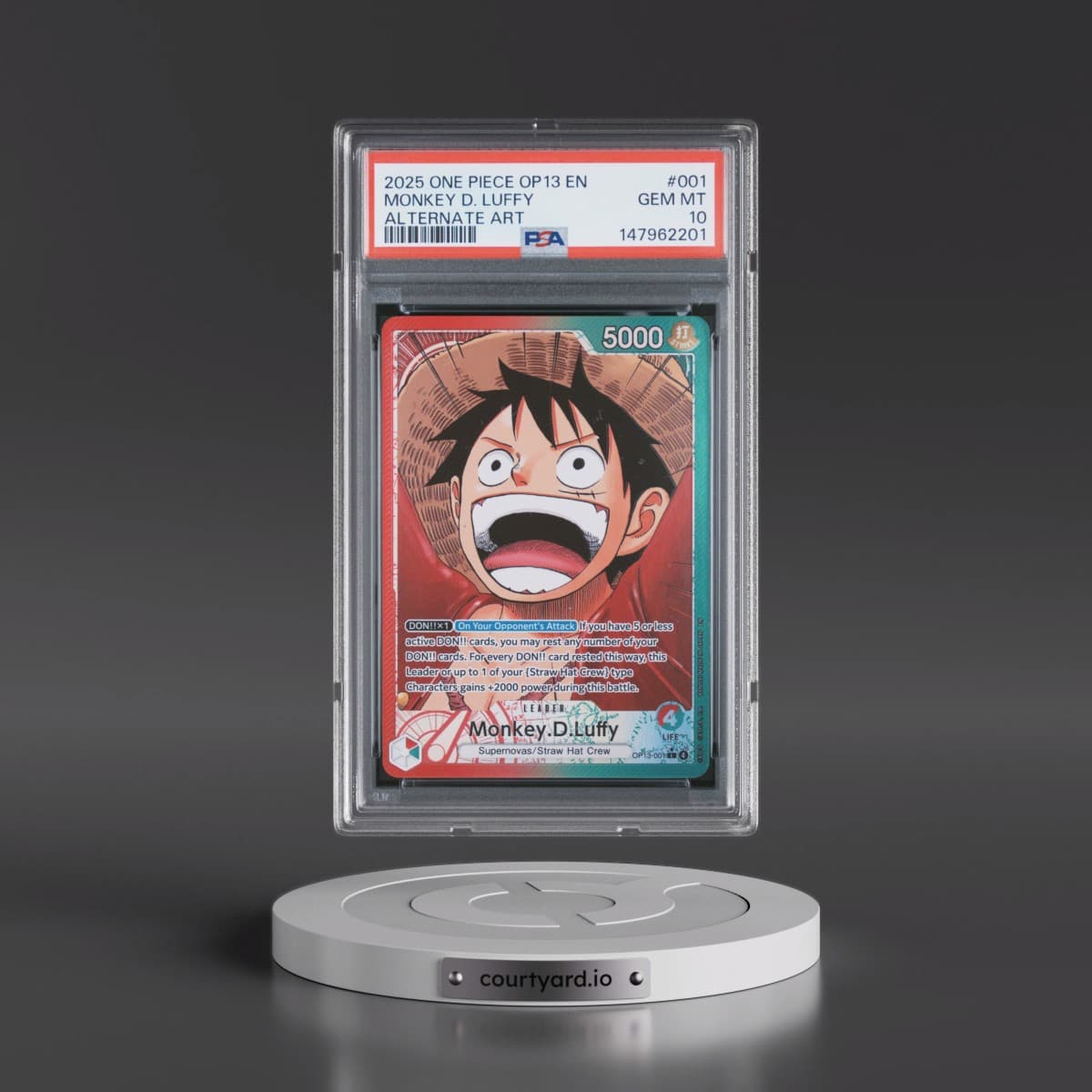 2025 One Piece OP13-Carrying on His Will #001 Monkey D. Luffy - Alternate Art (PSA 10 GEM MINT)