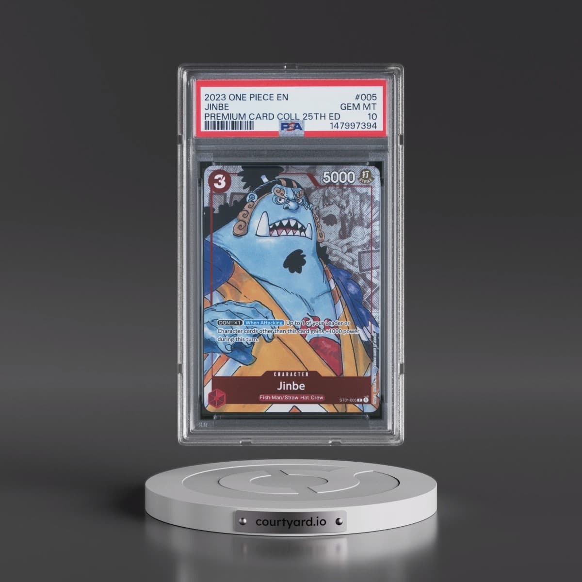 2023 One Piece Premium Bandai Premium Card Collection 25th Edition #005 Jinbe (PSA 10 GEM MINT)