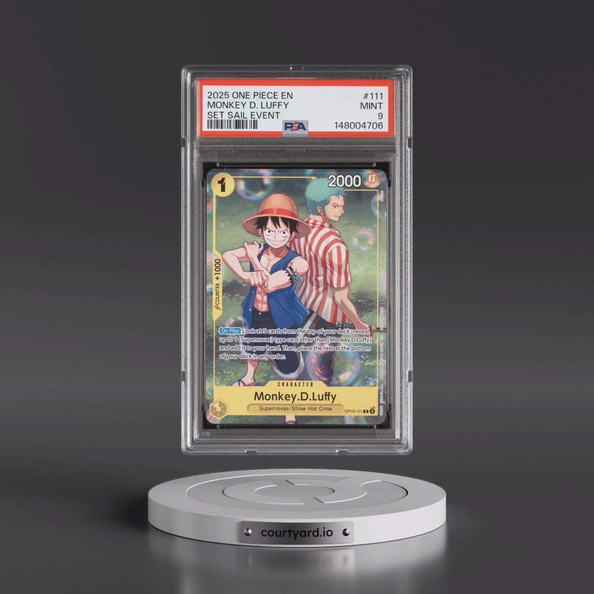 2025 One Piece Promos #111 Monkey D. Luffy - Set Sail Event (PSA 9 MINT)