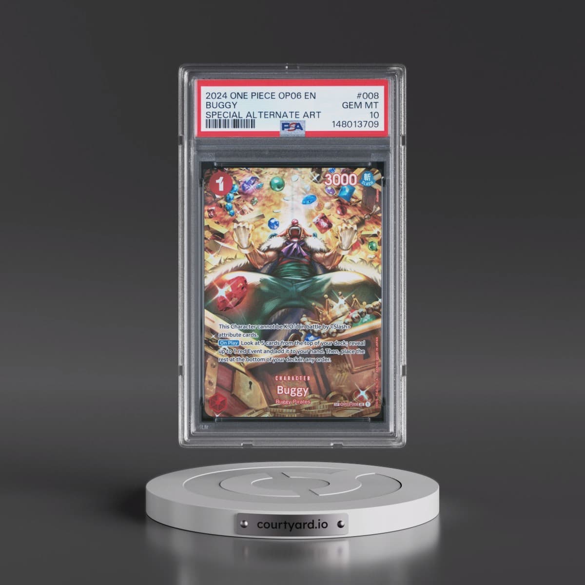 2024 One Piece OP06-Wings of the Captain #008 Buggy - Special Alternate Art (PSA 10 GEM MINT)