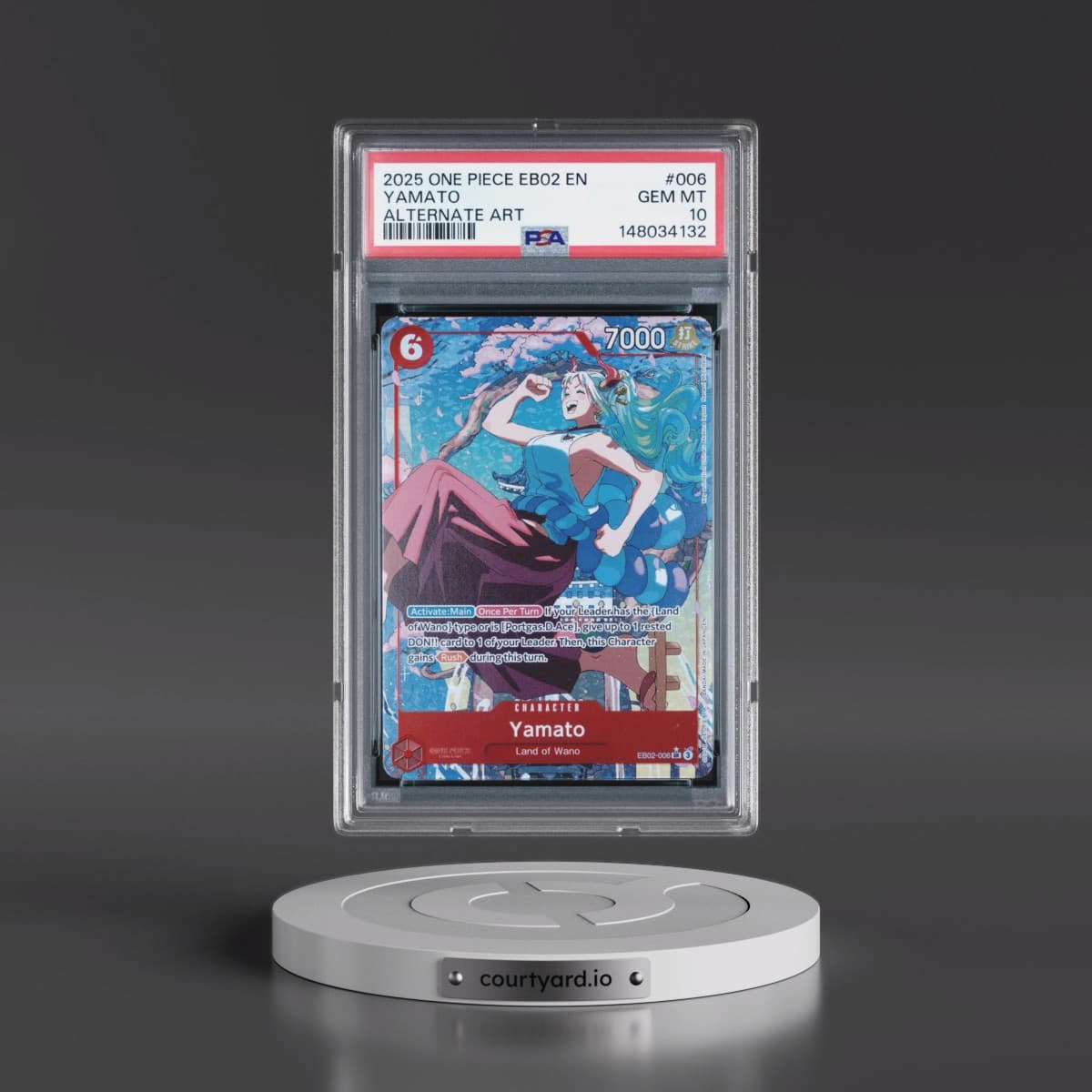 2025 One Piece EB02-Extra Booster -Anime 25th Collection #006 Yamato - Alternate Art (PSA 10 GEM MINT)