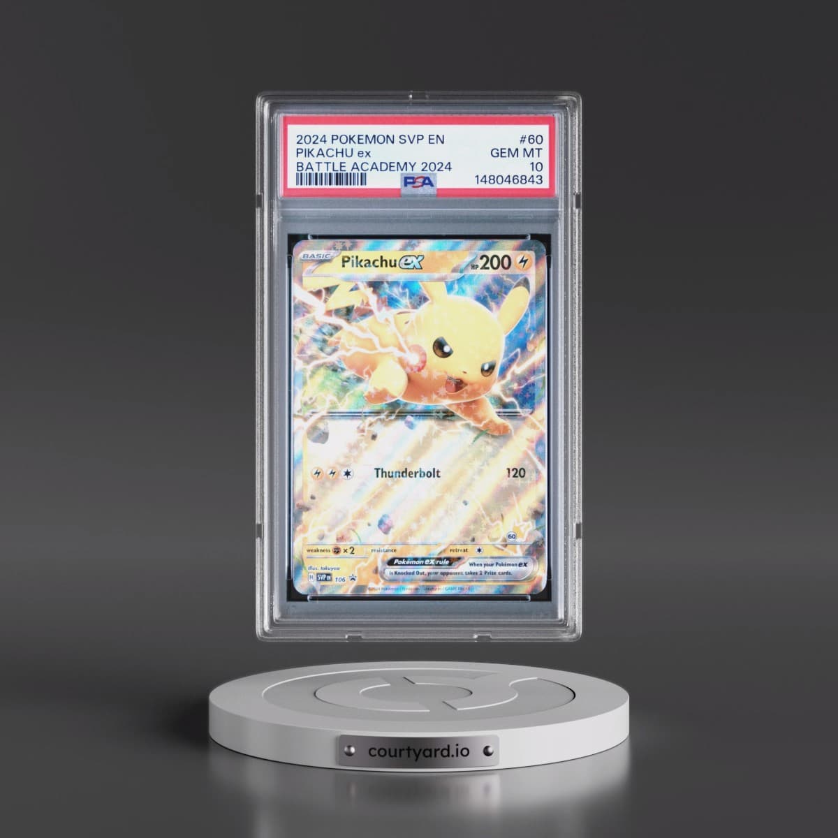 2024 Pokémon Svp EN-SV Black Star Promo #60 Pikachu EX - Holo Battle Academy 2024 (PSA 10 GEM MINT)