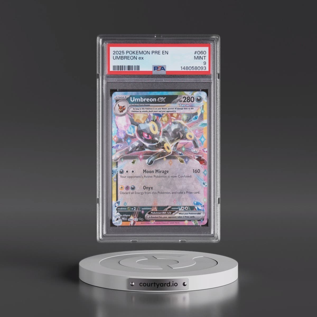 2025 Pokémon Pre EN-Prismatic Evolutions #060 Umbreon EX - Holo (PSA 9 MINT)
