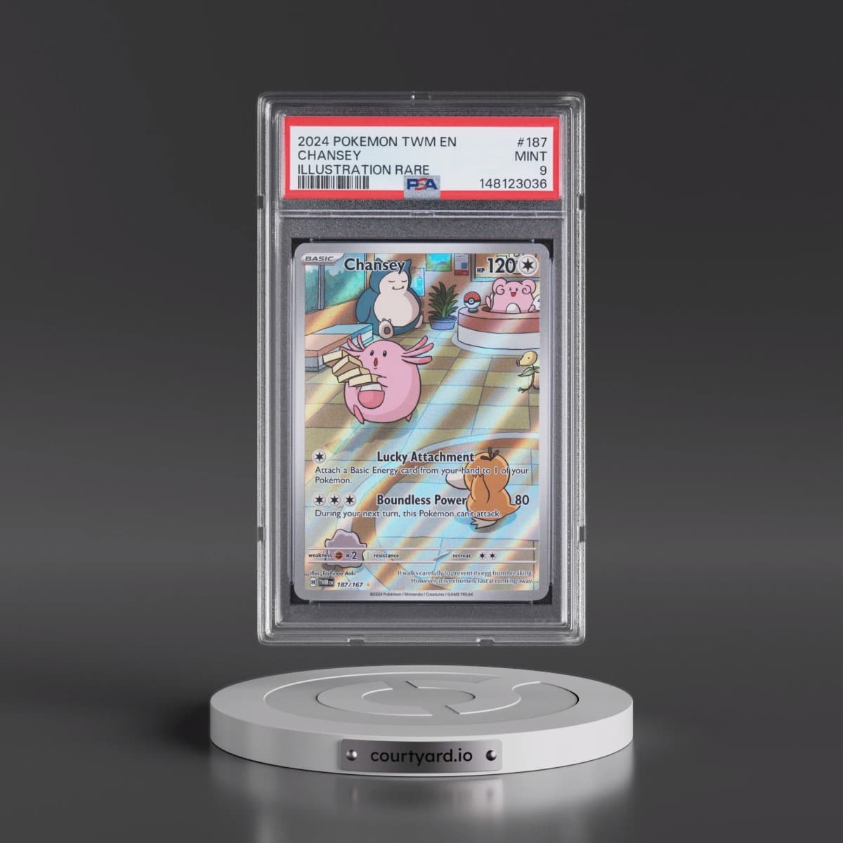 2024 Pokémon Twm EN-Twilight Masquerade #187 Chansey - Illustration Rare (PSA 9 MINT)