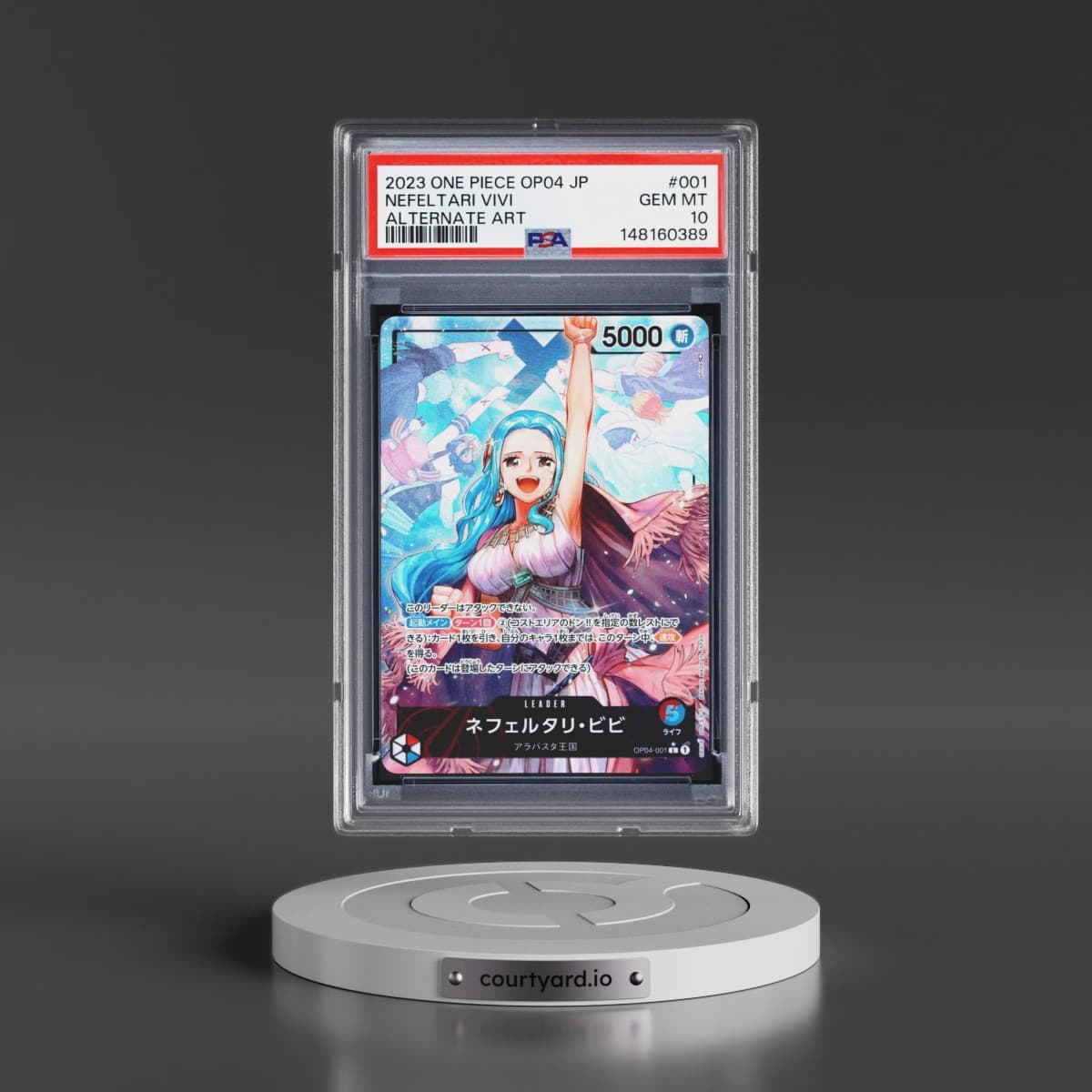 2023 One Piece Japanese OP04-Kingdoms of Intrigue #001 Nefeltari Vivi - Alternate Art (PSA 10 GEM MINT)