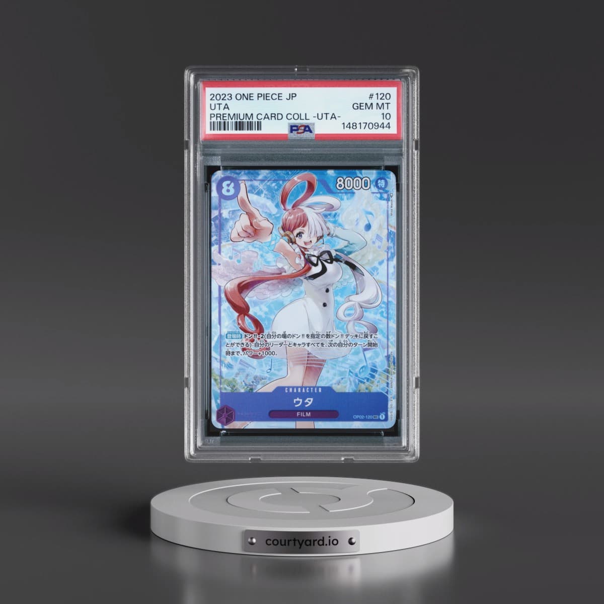 2023 One Piece Japanese Premium Card Collection -Uta #120 Uta (PSA 10 GEM MINT)