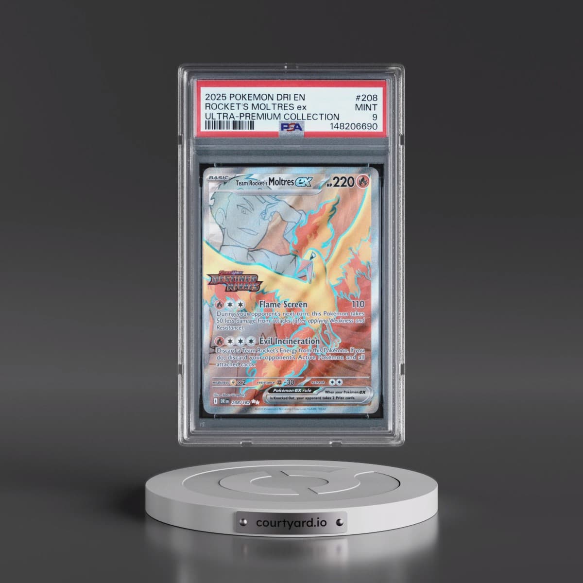 2025 Pokémon Dri EN-Destined Rivals #208 Team Rocket's Moltres EX - Holo Team Rocket's Moltres EX Ultra-Premium Collection (PSA 9 MINT)