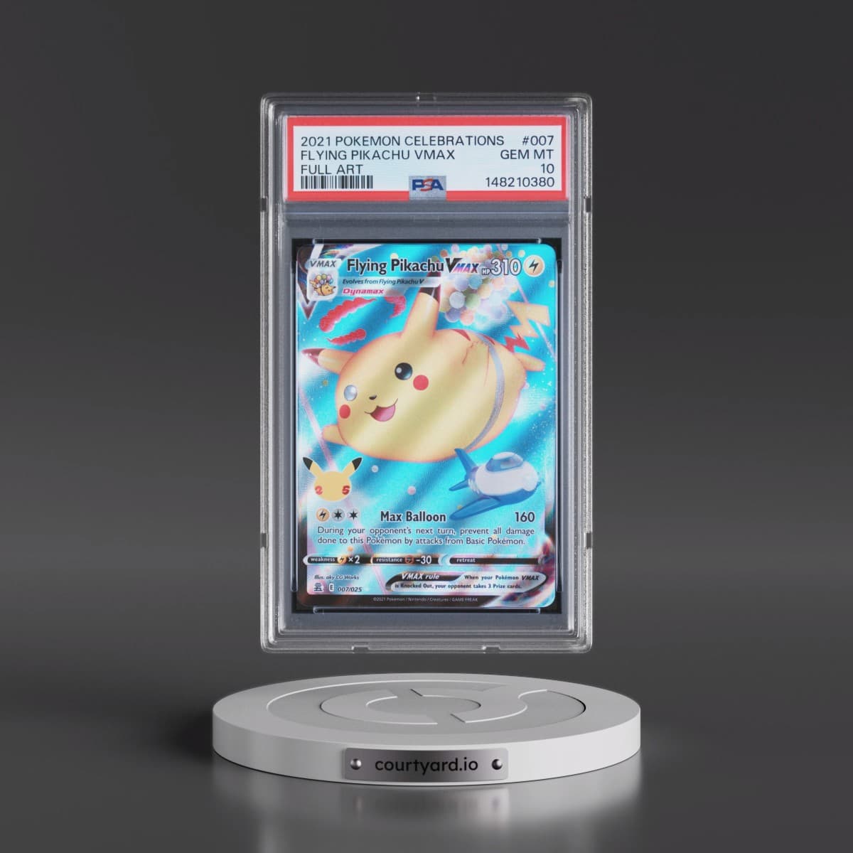 2021 Pokémon Celebrations #007 Flying Pikachu Vmax - Full Art (PSA 10 GEM MINT)