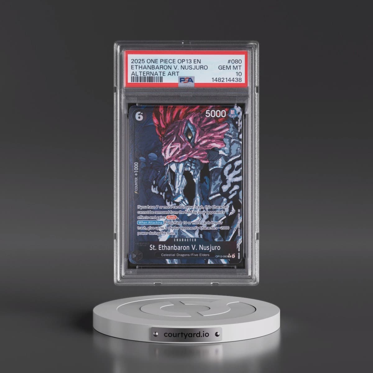 2025 One Piece OP13-Carrying on His Will #080 St. Ethanbaron V. Nusjuro - Alternate Art (PSA 10 GEM MINT)