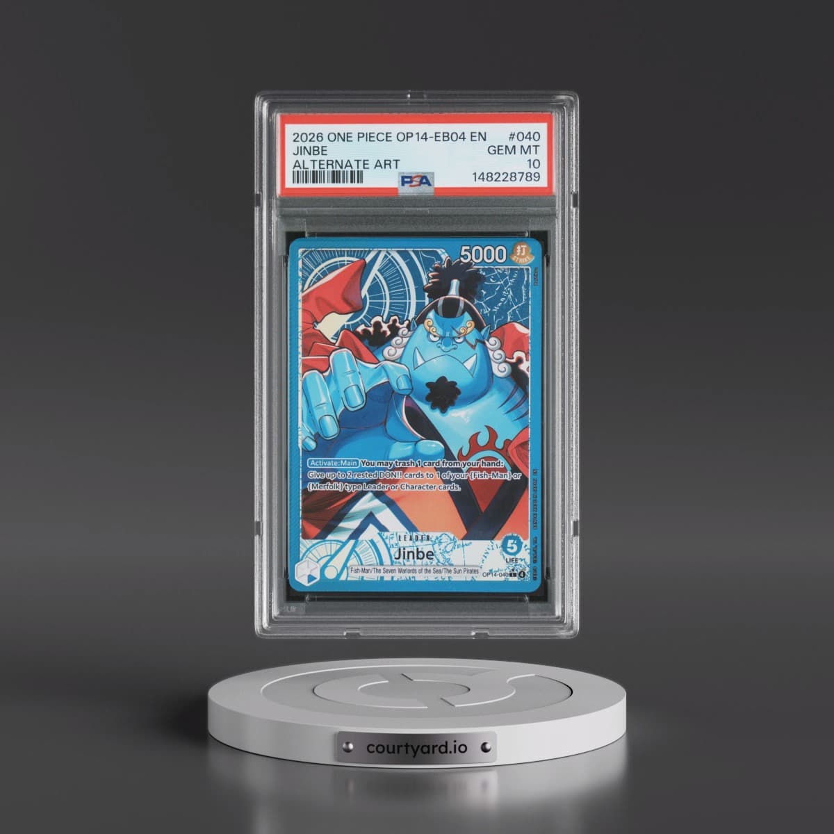 2026 One Piece OP14-EB04-the Azure Sea's Seven #040 Jinbe - Alternate Art (PSA 10 GEM MINT)