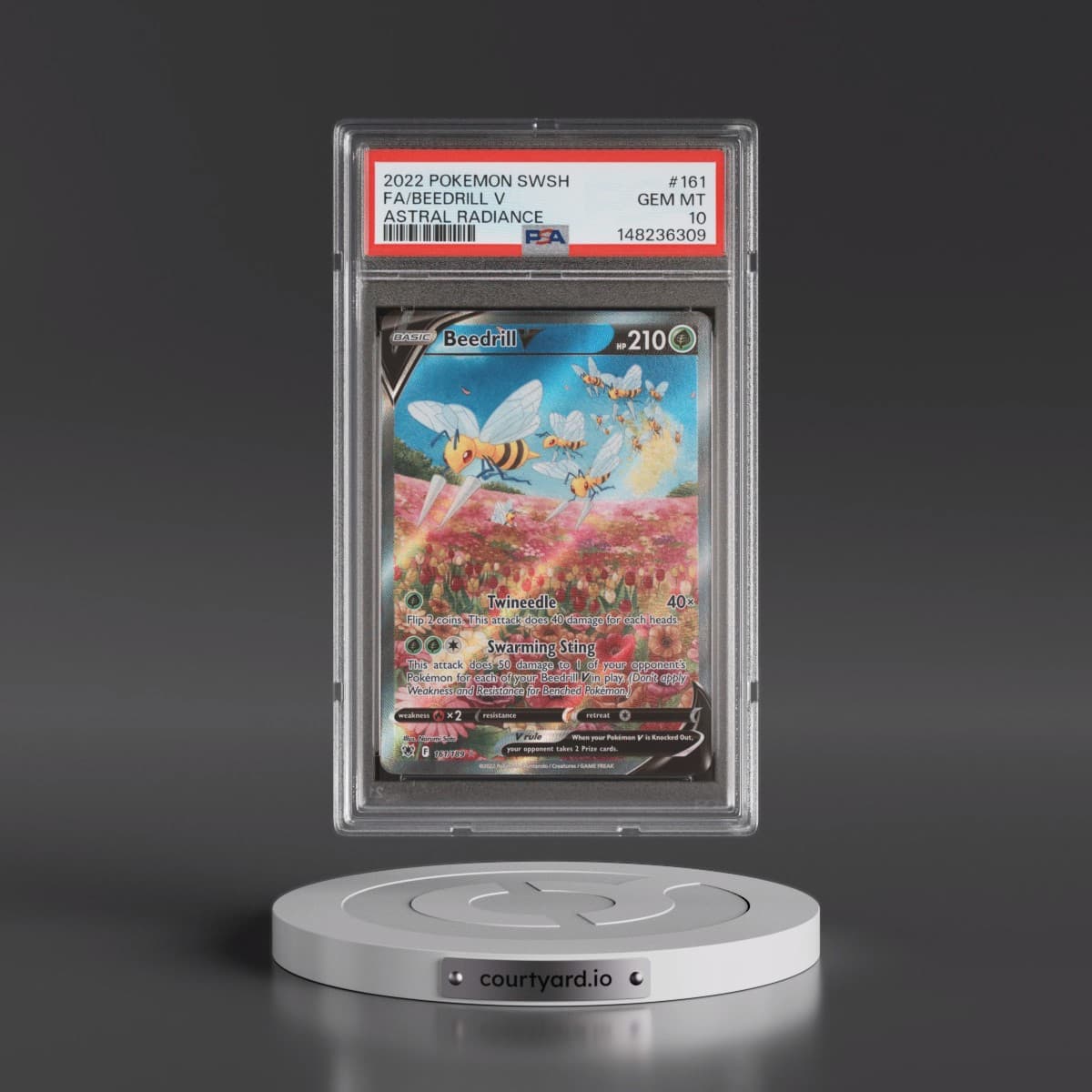 2022 Pokémon Sword & Shield Astral Radiance #161 Beedrill V - Holo Full Art (PSA 10 GEM MINT)