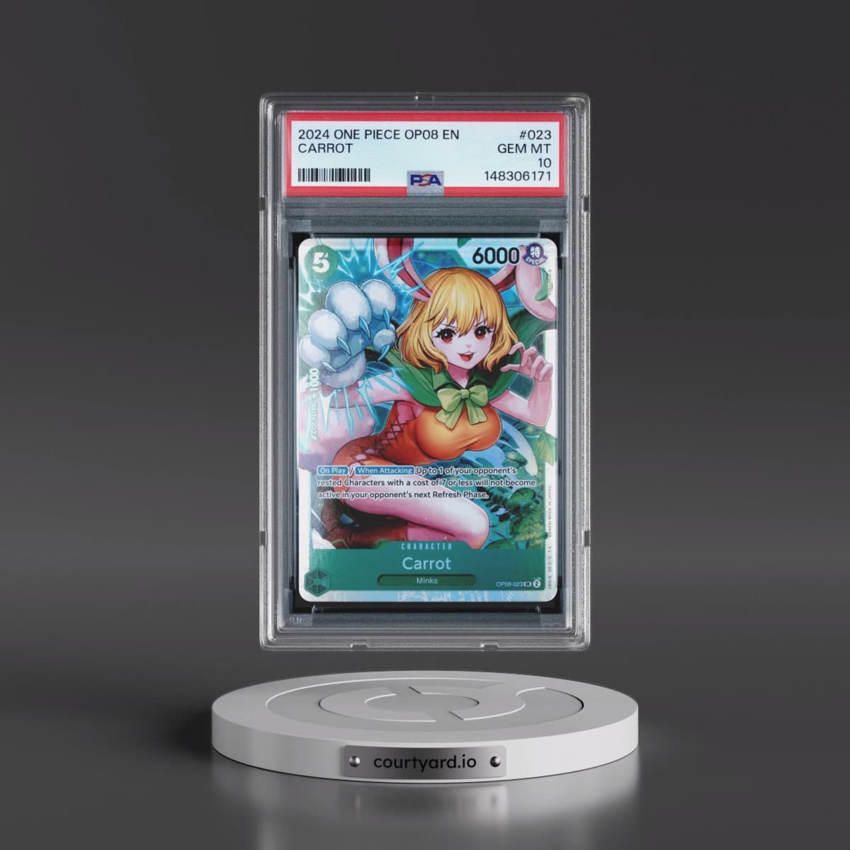 2024 One Piece OP08-Two Legends #023 Carrot (PSA 10 GEM MINT)