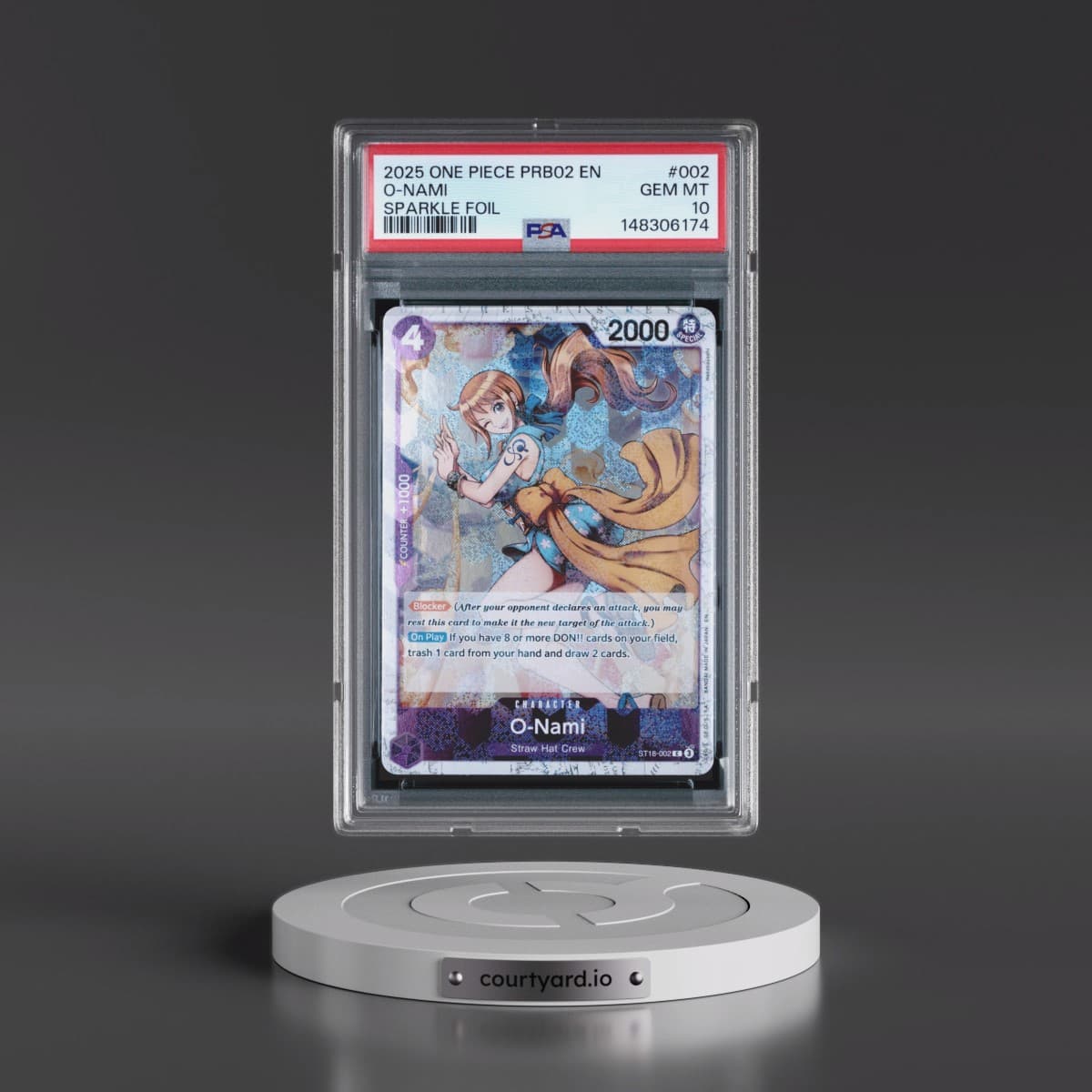 2025 One Piece PRB02-Premium Booster -One Piece Card the Best- Vol.2 #002 O-Nami - Sparkle Foil (PSA 10 GEM MINT)