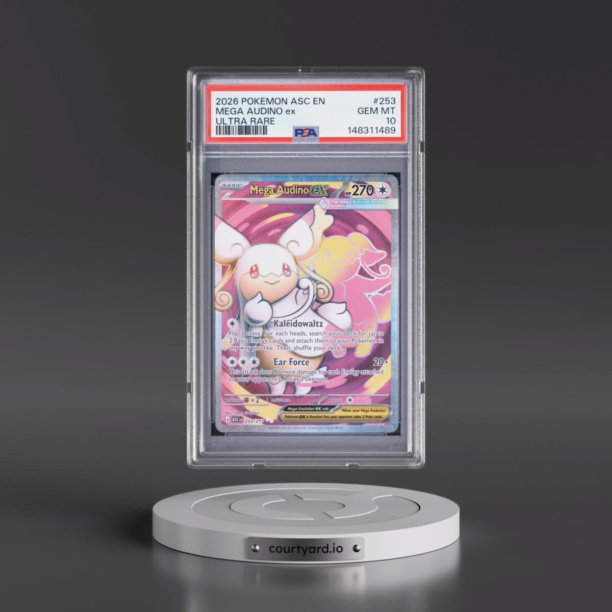 2026 Pokémon Asc EN-Ascended Heroes #253 Mega Audino EX - Holo Ultra Rare (PSA 10 GEM MINT)