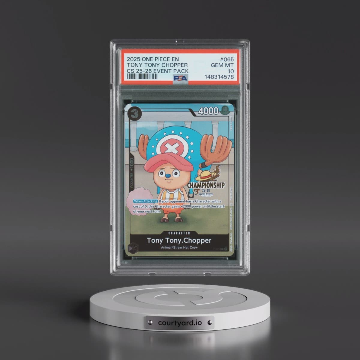 2025 One Piece Championship 2025-26 Event Pack #065 Tony Tony Chopper (PSA 10 GEM MINT)