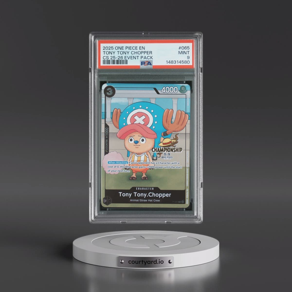 2025 One Piece Championship 2025-26 Event Pack #065 Tony Tony Chopper (PSA 9 MINT)