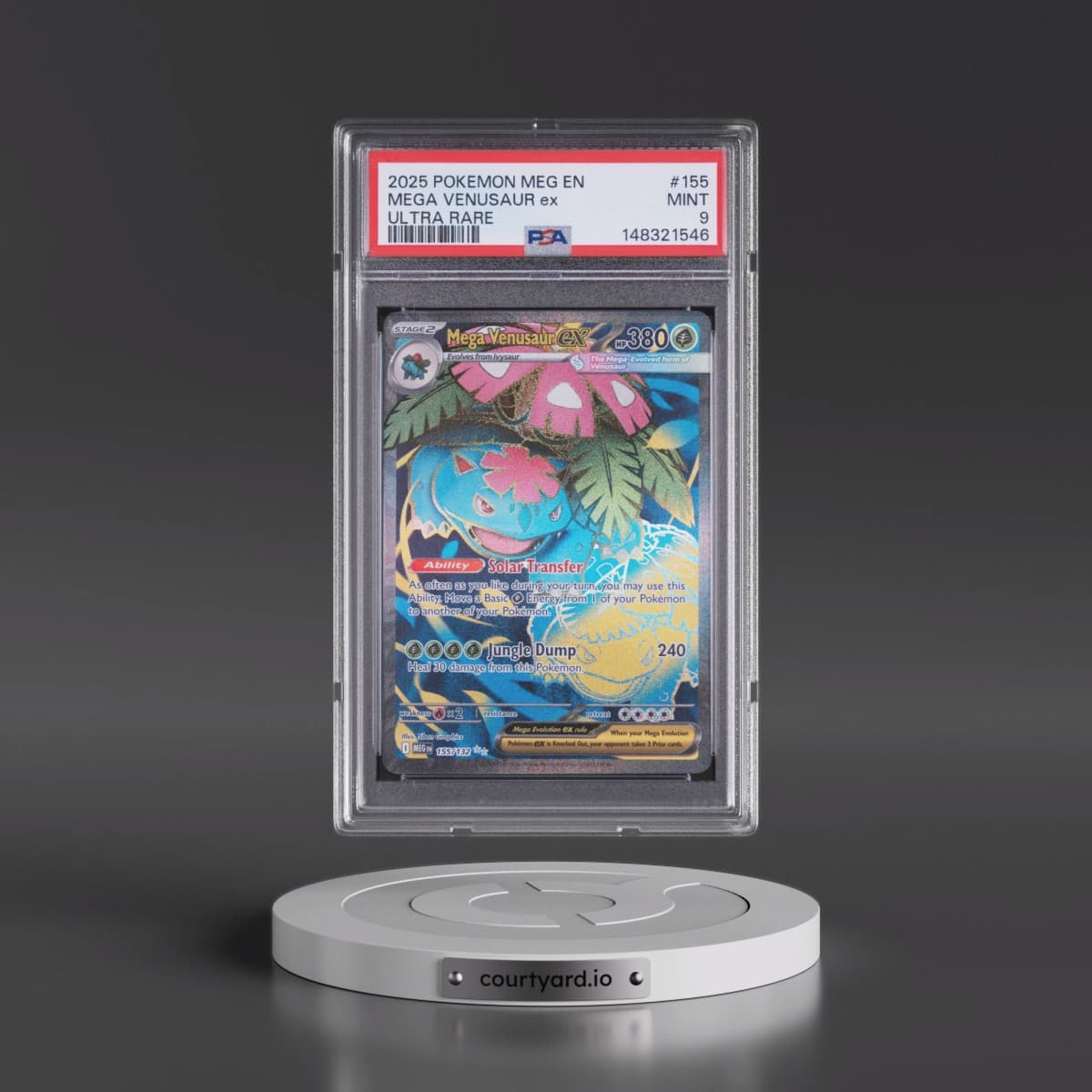 2025 Pokémon Meg EN-Mega Evolution #155 Mega Venusaur EX - Holo Ultra Rare (PSA 9 MINT)