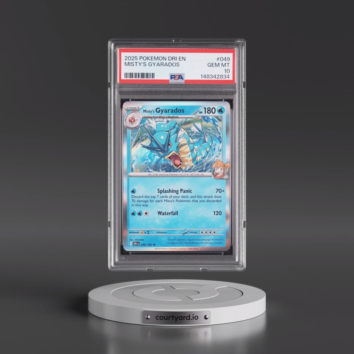 2025 Pokémon Dri EN-Destined Rivals #049 Misty's Gyarados (PSA 10 GEM MINT)