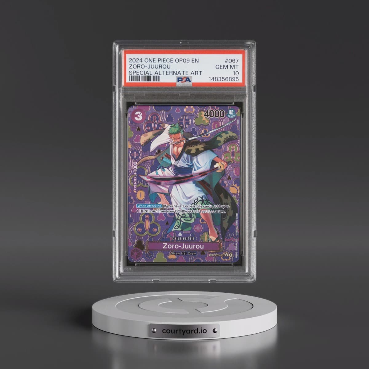2024 One Piece OP09-Emperors in the New World #067 Zoro-Juurou - Special Alternate Art (PSA 10 GEM MINT)