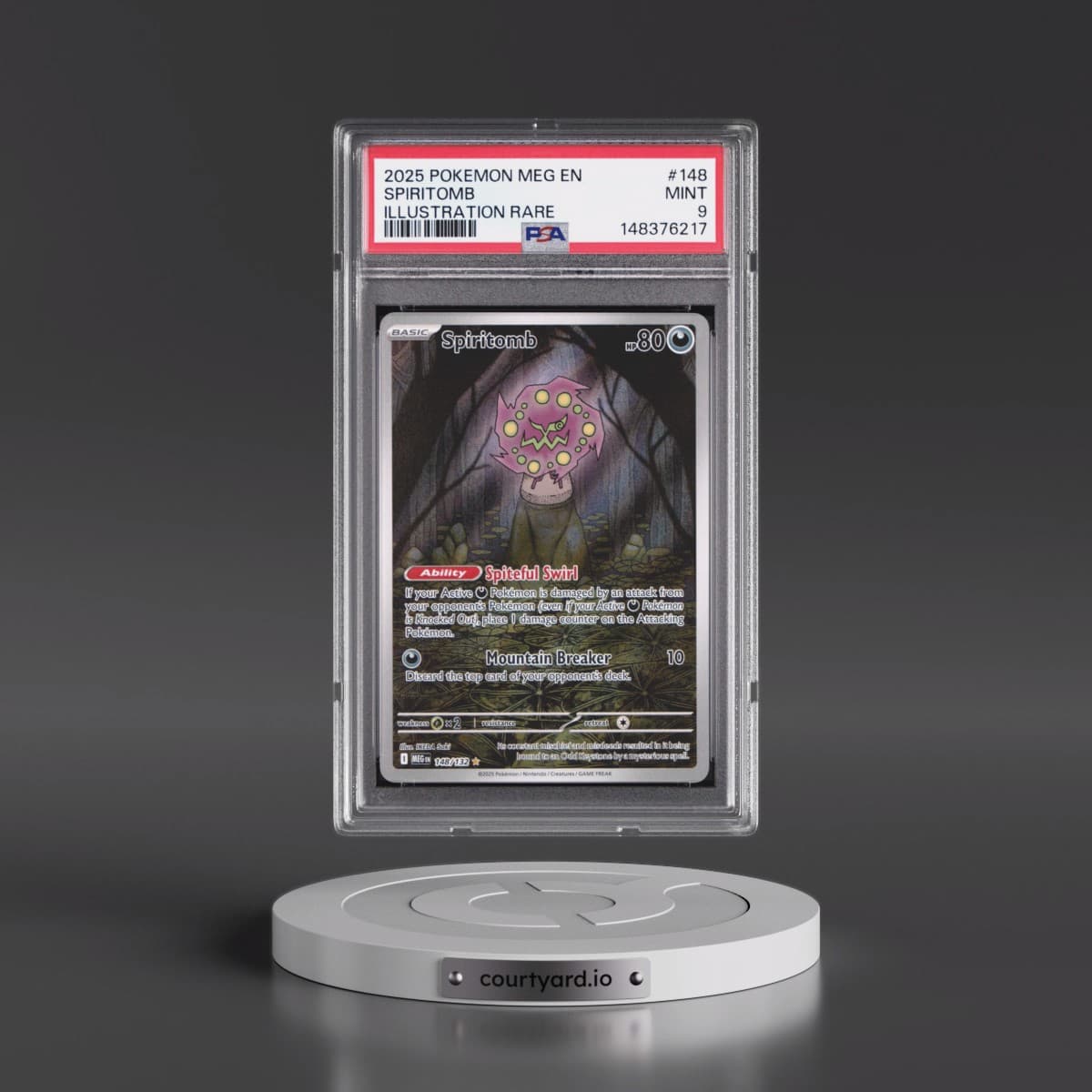 2025 Pokémon Meg EN-Mega Evolution #148 Spiritomb - Illustration Rare (PSA 9 MINT)