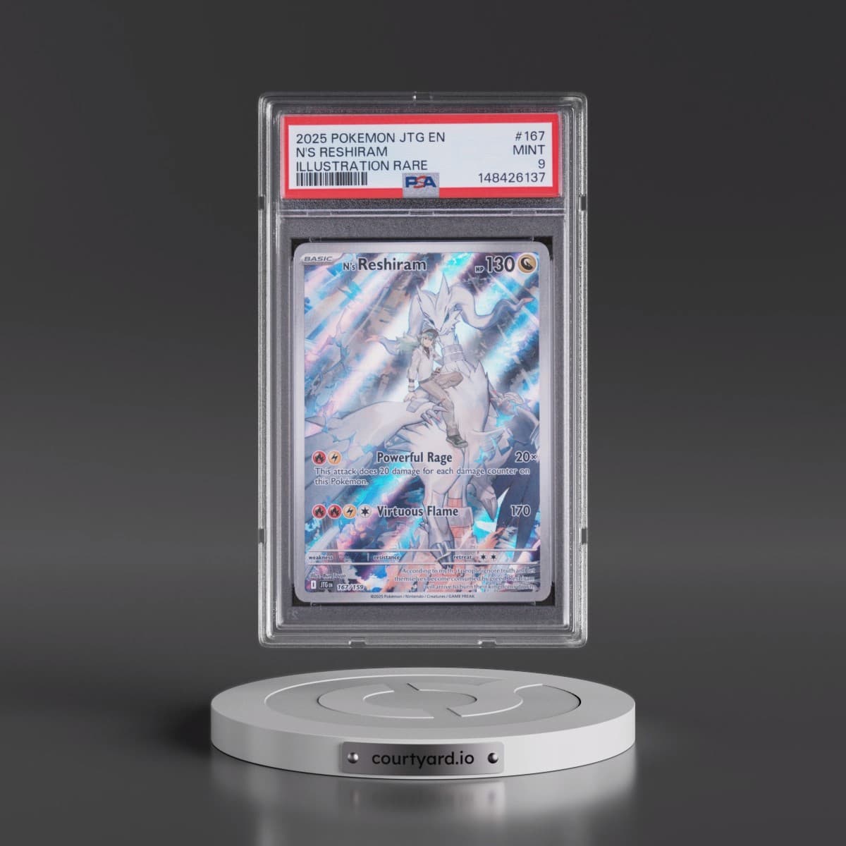 2025 Pokémon Jtg EN-Journey Together #167 N's Reshiram - Illustration Rare (PSA 9 MINT)