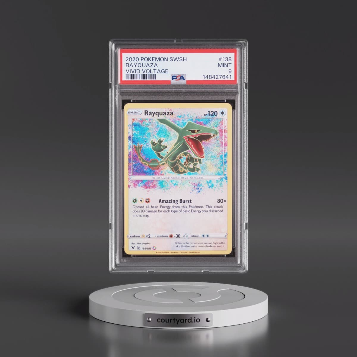 2020 Pokémon Sword & Shield Vivid Voltage #138 Rayquaza (PSA 9 MINT)