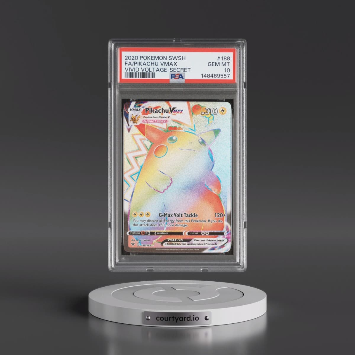 2020 Pokémon Sword & Shield Vivid Voltage #188 Pikachu Vmax - Full Art Secret (PSA 10 GEM MINT)