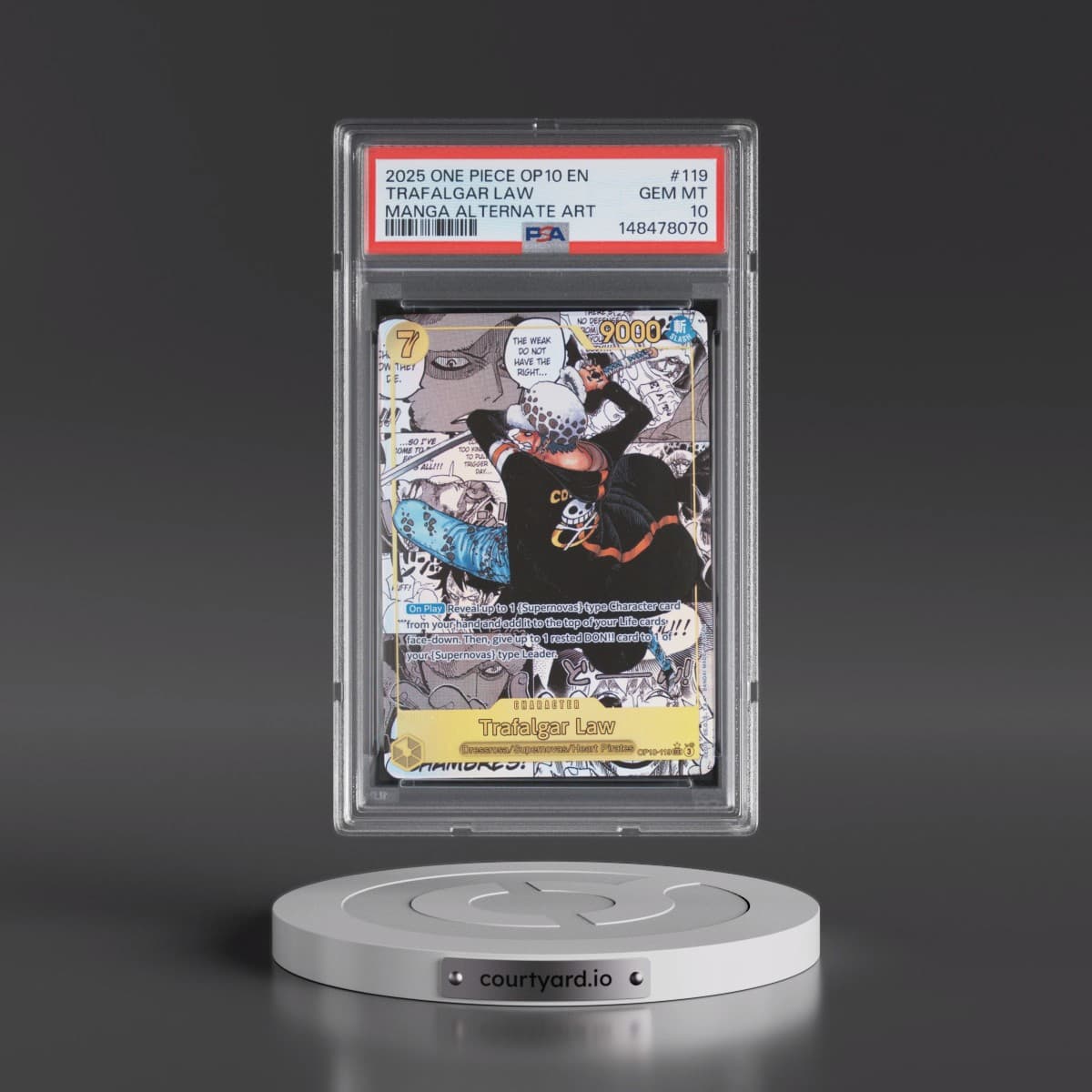 2025 One Piece OP10-Royal Blood #119 Trafalgar Law - Manga Alternate Art (PSA 10 GEM MINT)
