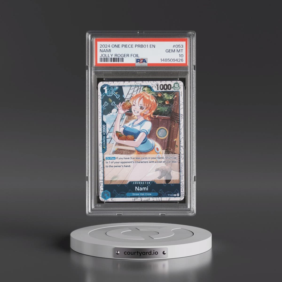 2024 One Piece PRB01-Premium Booster -One Piece Card the Best #053 Nami - Jolly Roger Foil (PSA 10 GEM MINT)