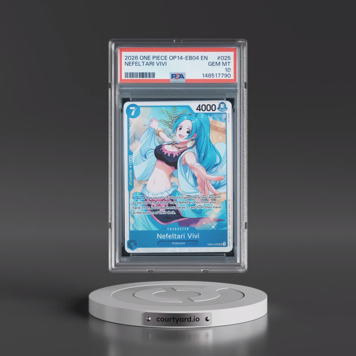 2026 One Piece OP14-EB04-the Azure Sea's Seven #025 Nefeltari Vivi (PSA 10 GEM MINT)