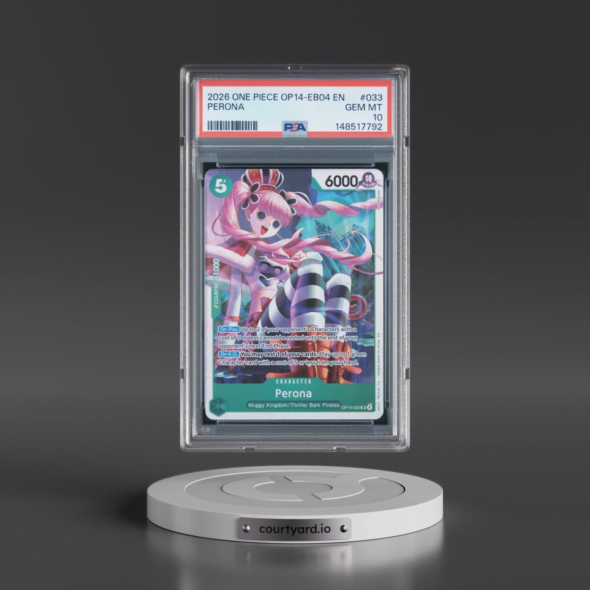 2026 One Piece OP14-EB04-the Azure Sea's Seven #033 Perona (PSA 10 GEM MINT)