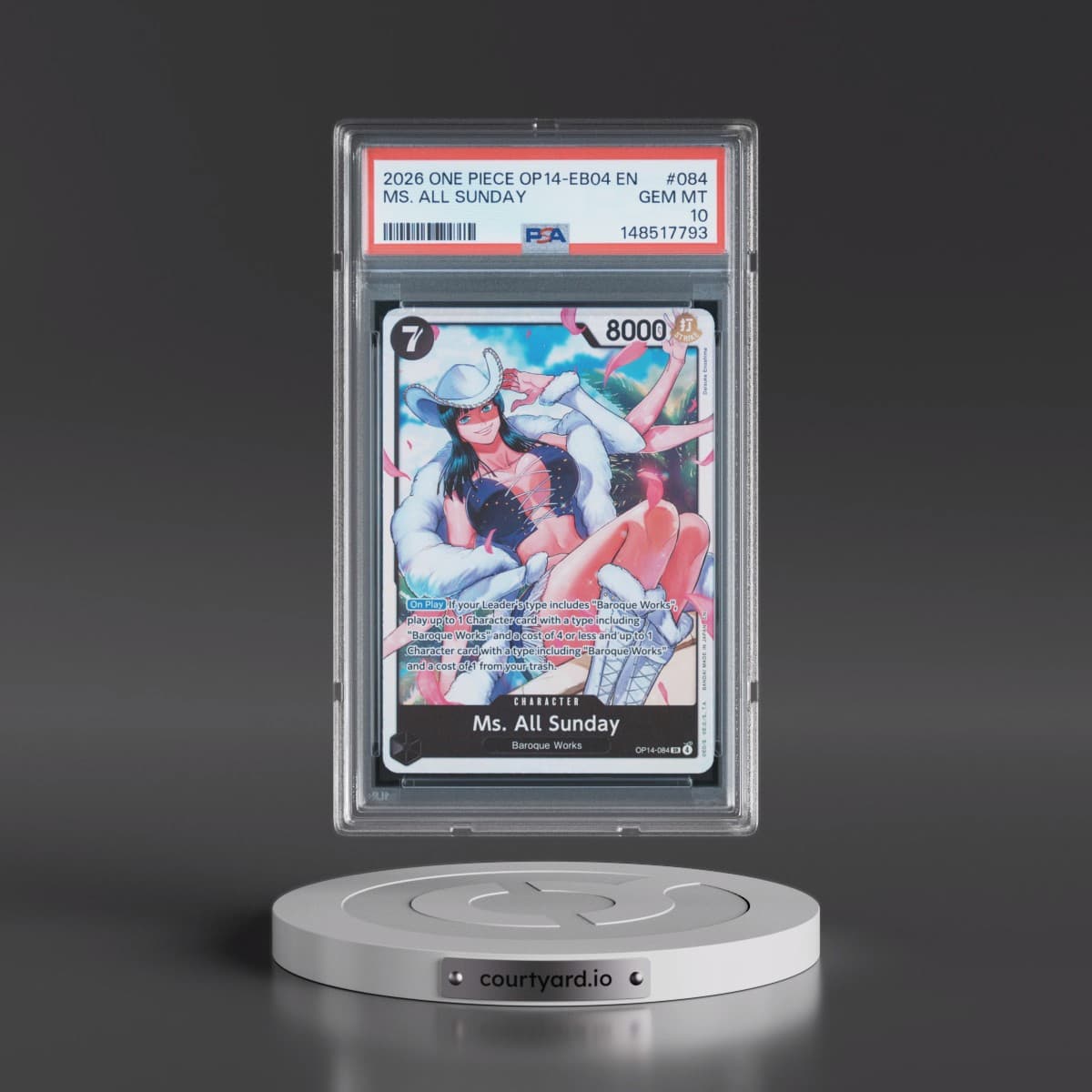 2026 One Piece OP14-EB04-the Azure Sea's Seven #084 MS. All Sunday (PSA 10 GEM MINT)