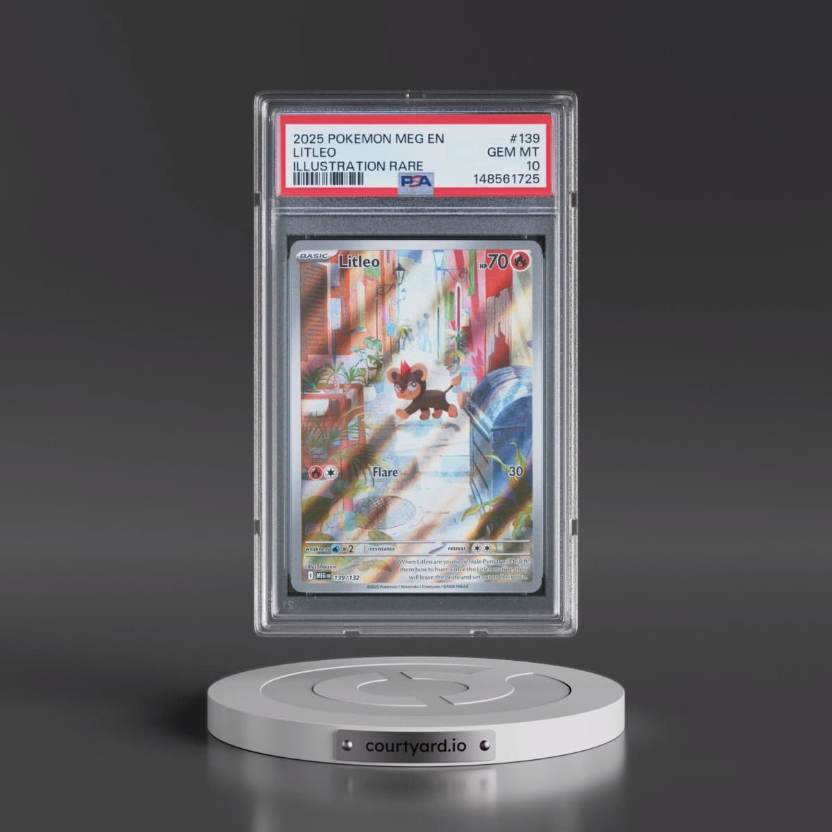 2025 Pokémon Meg EN-Mega Evolution #139 Litleo - Illustration Rare (PSA 10 GEM MINT)