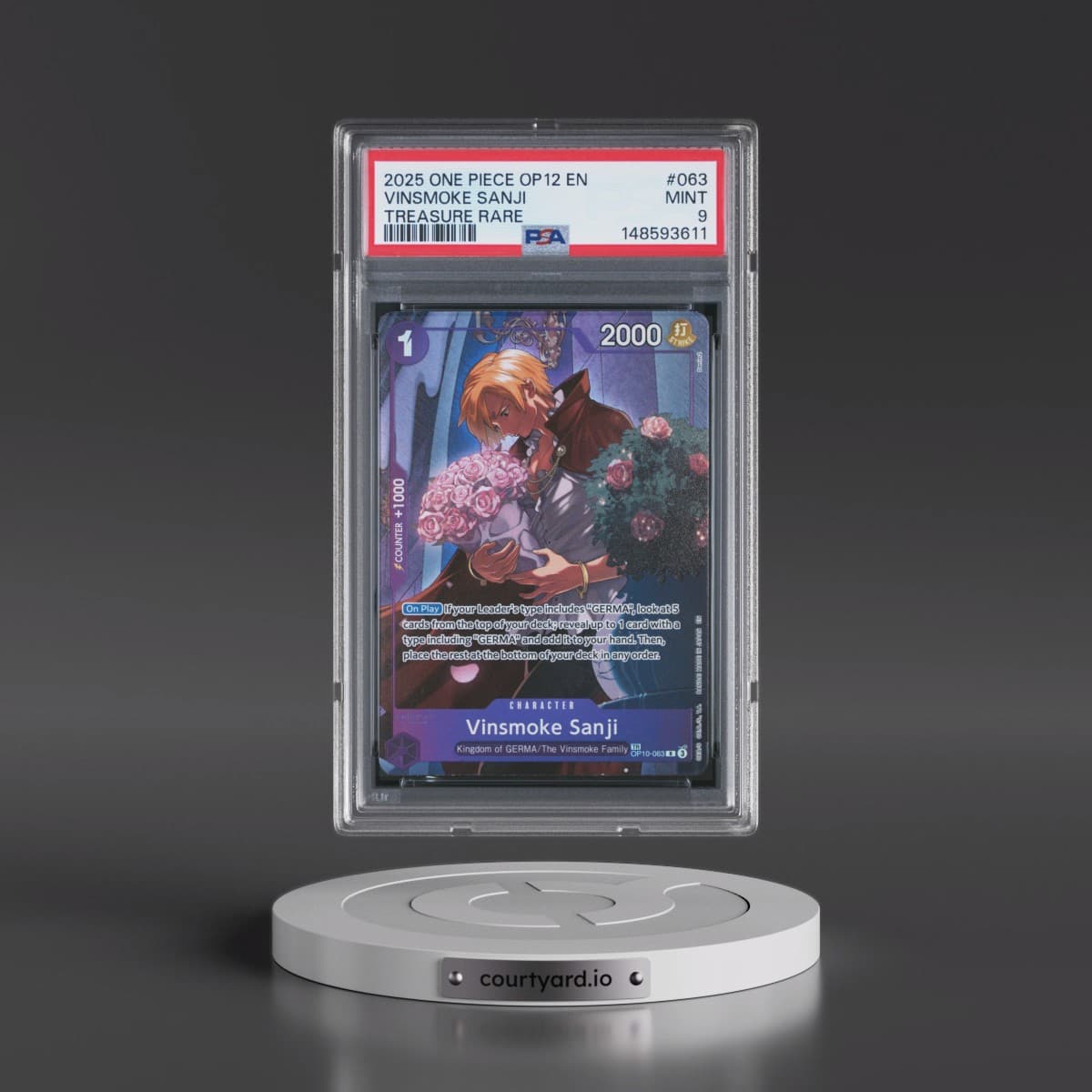 2025 One Piece OP12-Legacy of the Master #063 Vinsmoke Sanji - Treasure Rare (PSA 9 MINT)