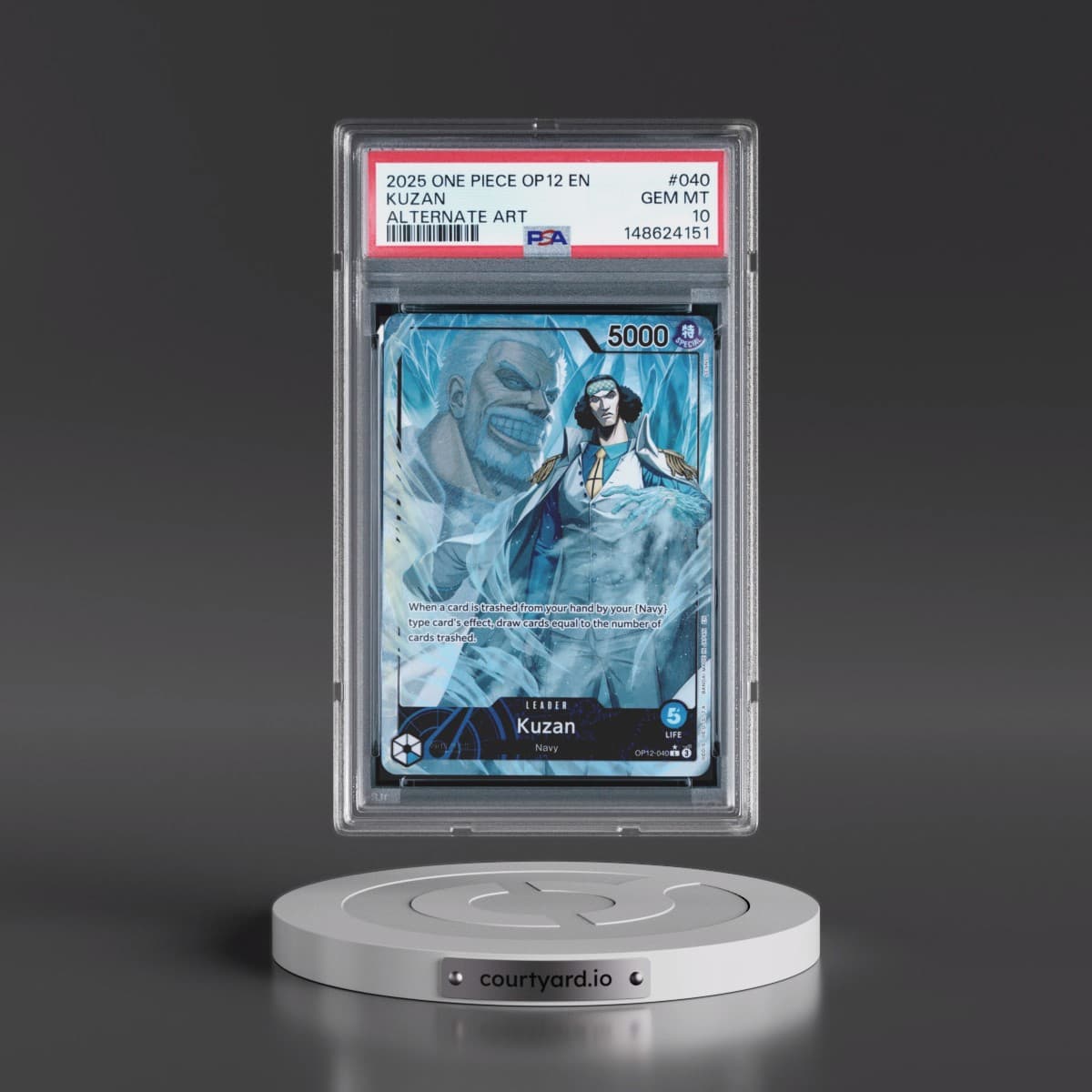 2025 One Piece OP12-Legacy of the Master #040 Kuzan - Alternate Art (PSA 10 GEM MINT)