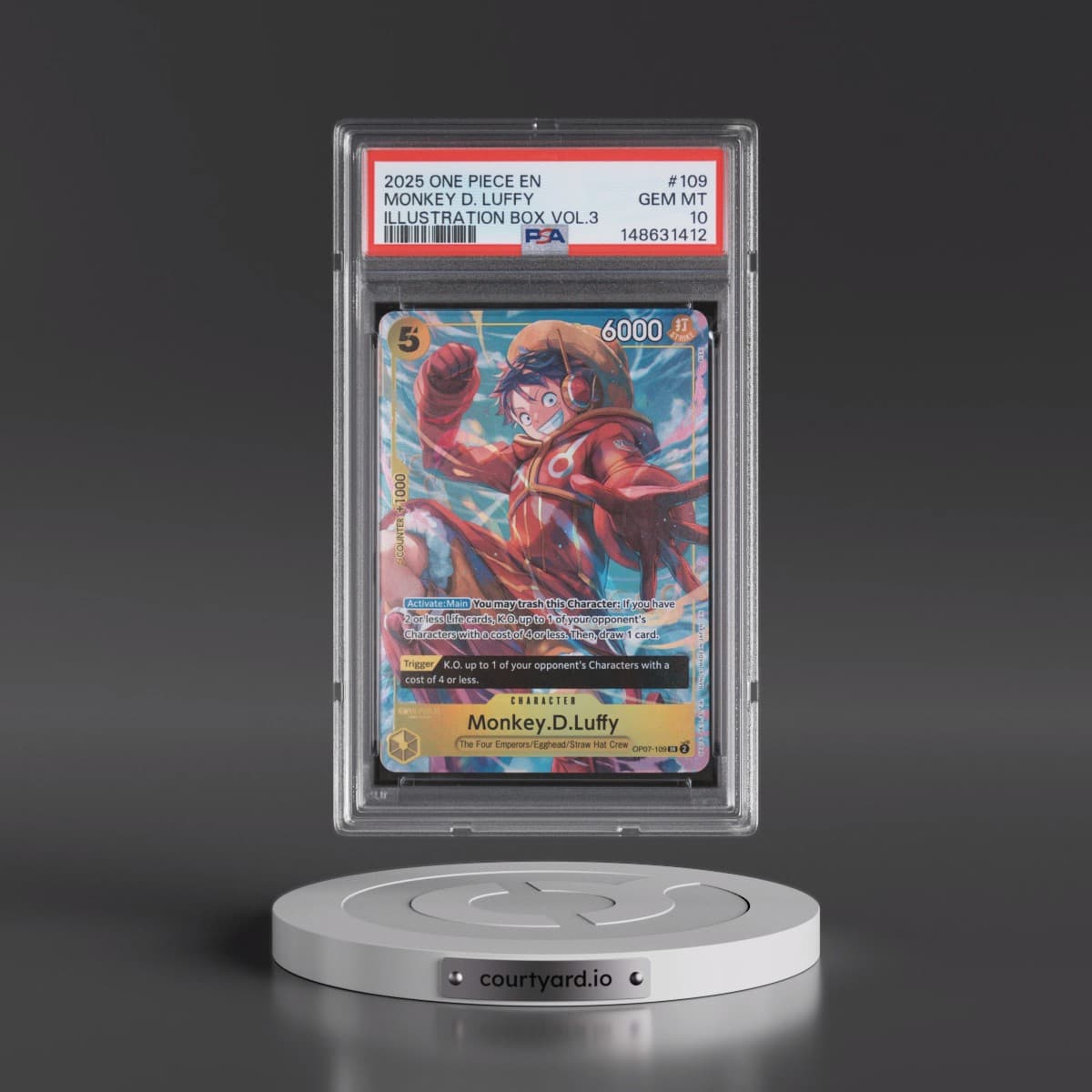 2025 One Piece Promos #109 Monkey D. Luffy - Illustration Box Vol.3 (PSA 10 GEM MINT)