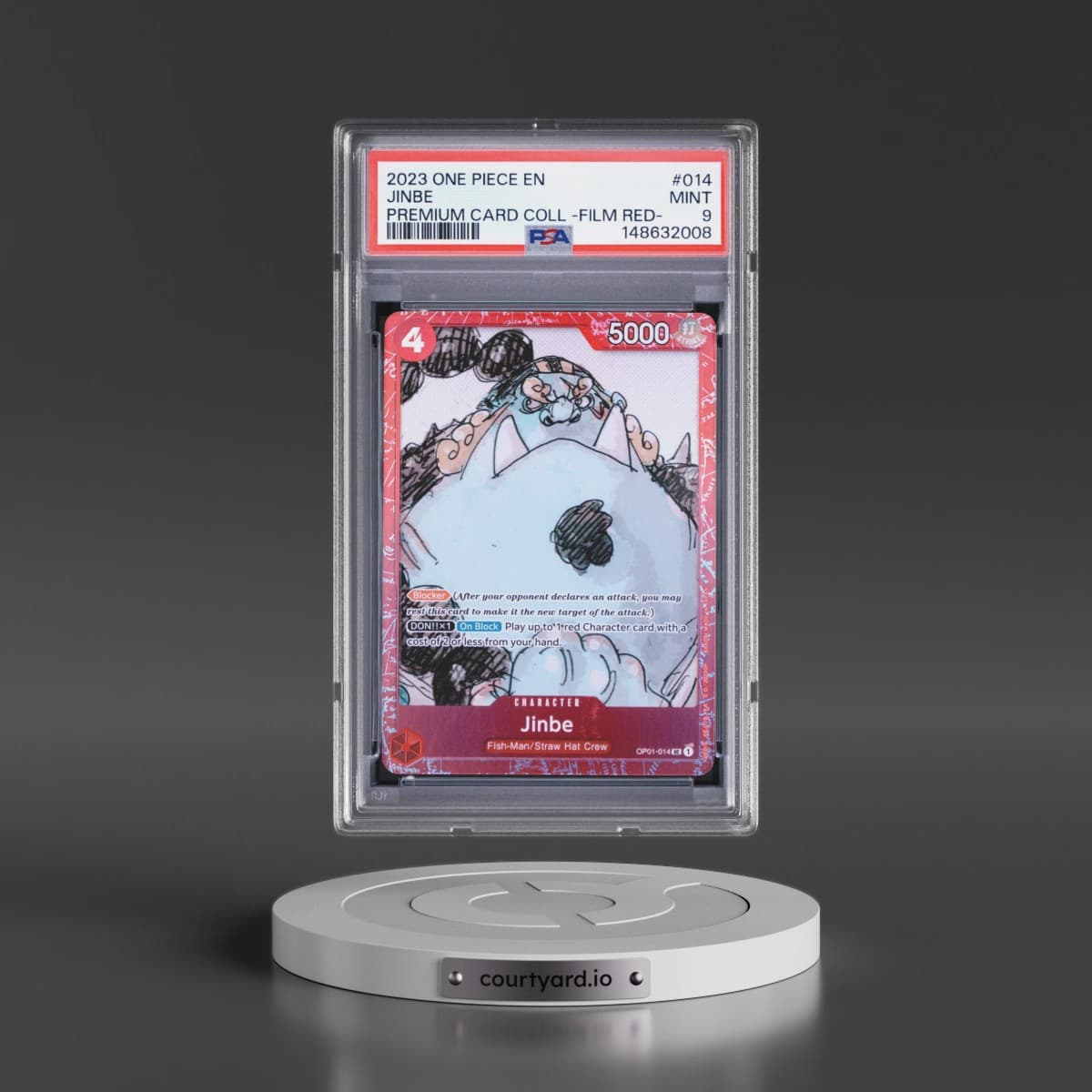 2023 One Piece Premium Card Collection -One Piece Film Red #014 Jinbe (PSA 9 MINT)