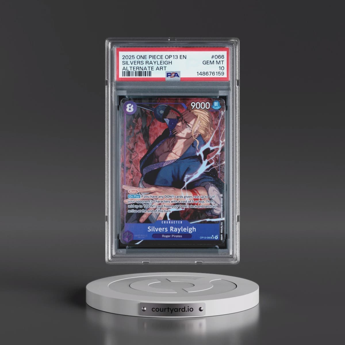 2025 One Piece OP13-Carrying on His Will #066 Silvers Rayleigh - Alternate Art (PSA 10 GEM MINT)