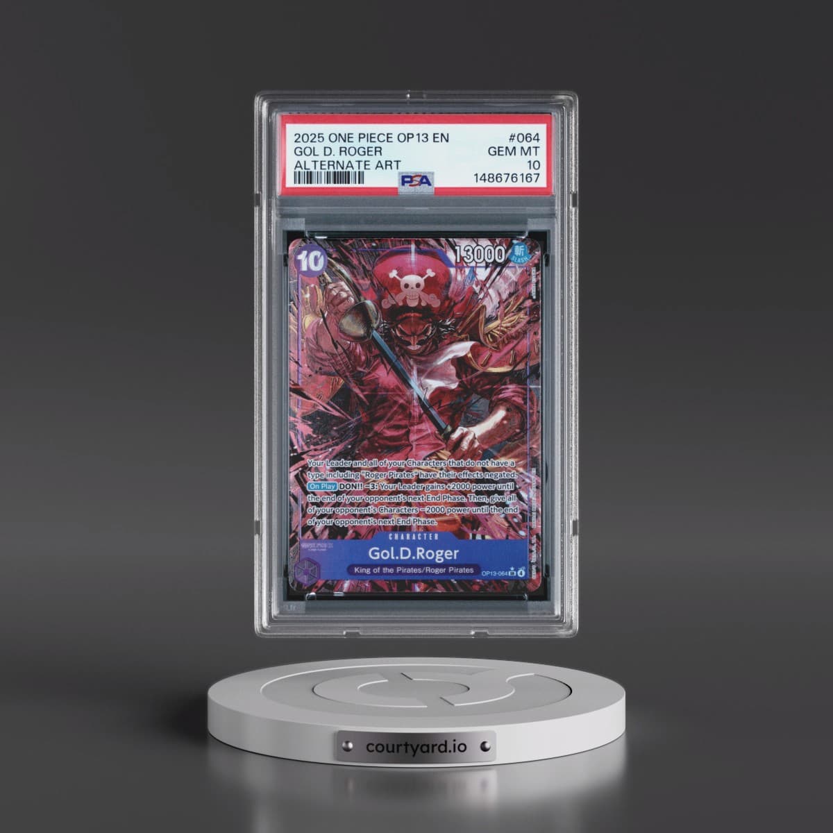 2025 One Piece OP13-Carrying on His Will #064 Gol D. Roger - Alternate Art (PSA 10 GEM MINT)