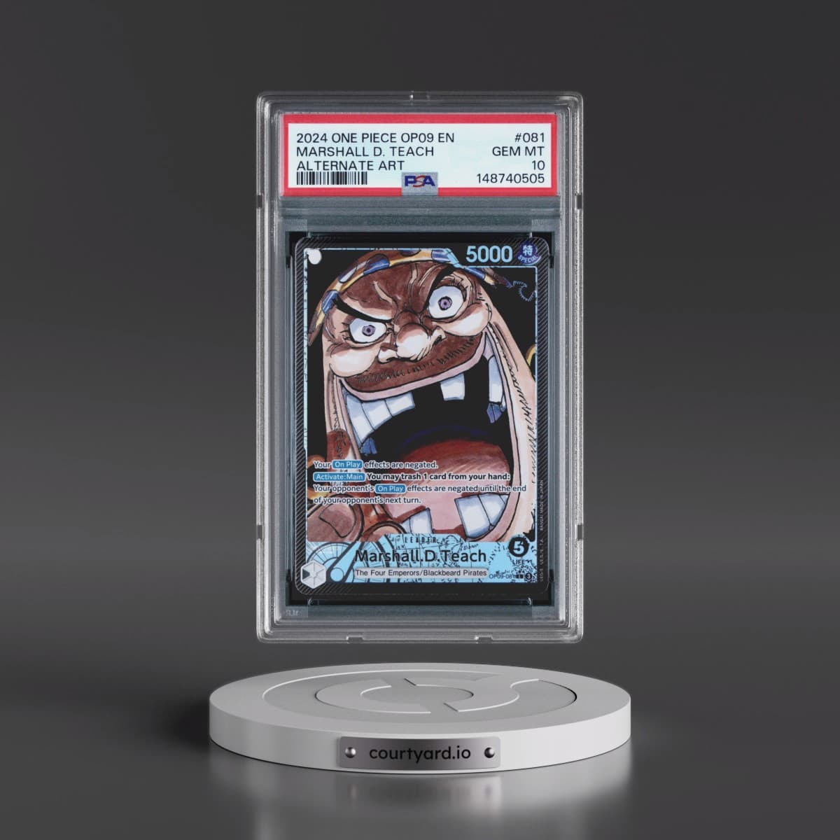 2024 One Piece OP09-Emperors in the New World #081 Marshall D. Teach - Alternate Art (PSA 10 GEM MINT)