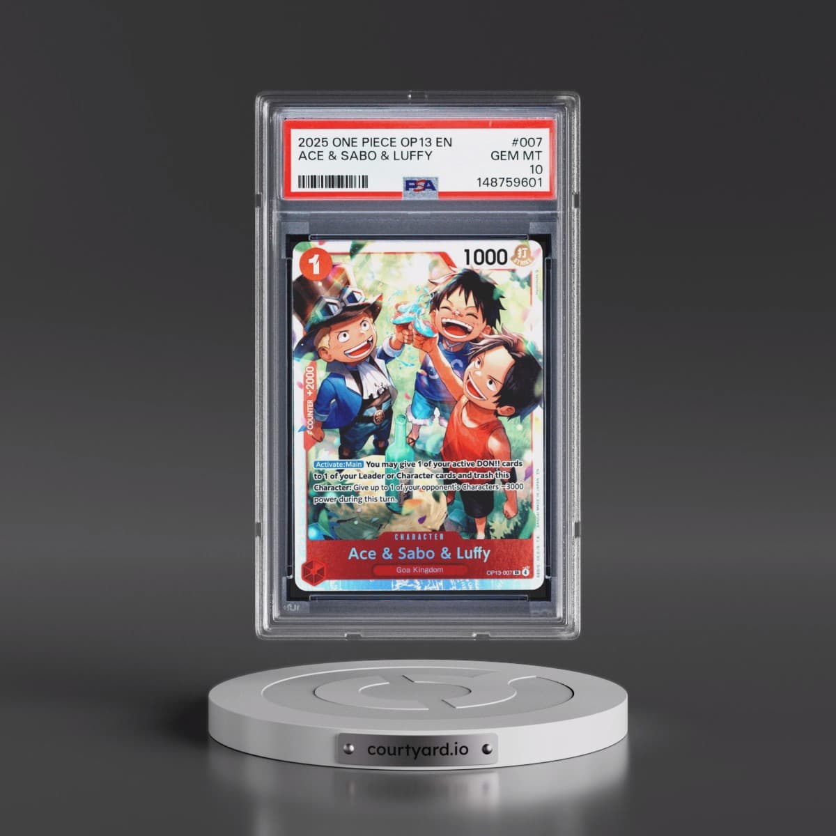 2025 One Piece OP13-Carrying on His Will #007 Ace & Sabo & Luffy (PSA 10 GEM MINT)