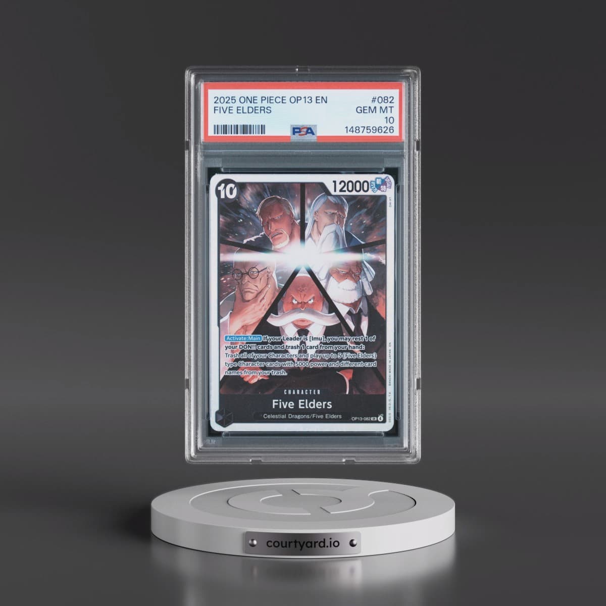2025 One Piece OP13-Carrying on His Will #082 Five Elders (PSA 10 GEM MINT)