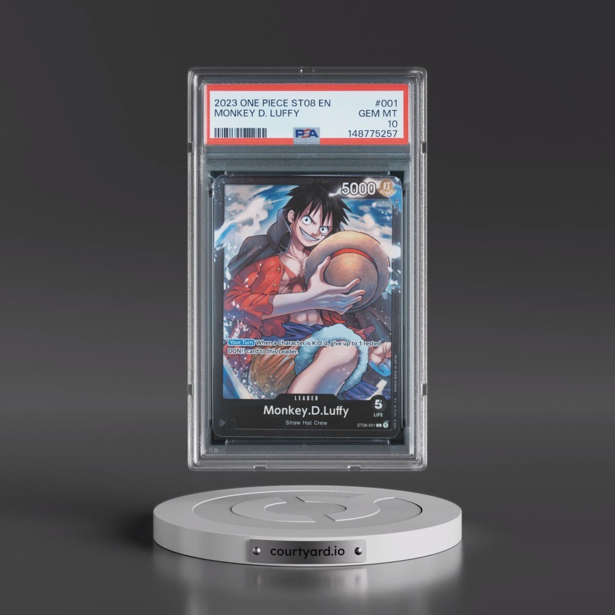 2023 One Piece Starter Deck ST08-Monkey D. Luffy #001 Monkey D. Luffy (PSA 10 GEM MINT)