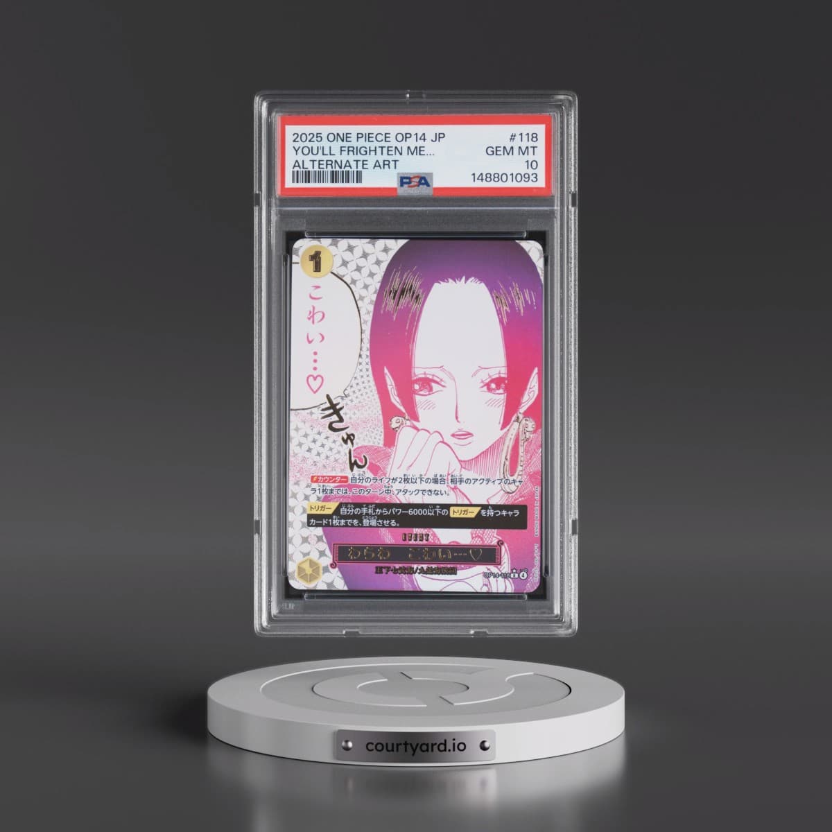 2025 One Piece Japanese OP14-the Azure Sea's Seven #118 You'll Frighten Me... - Alternate Art (PSA 10 GEM MINT)