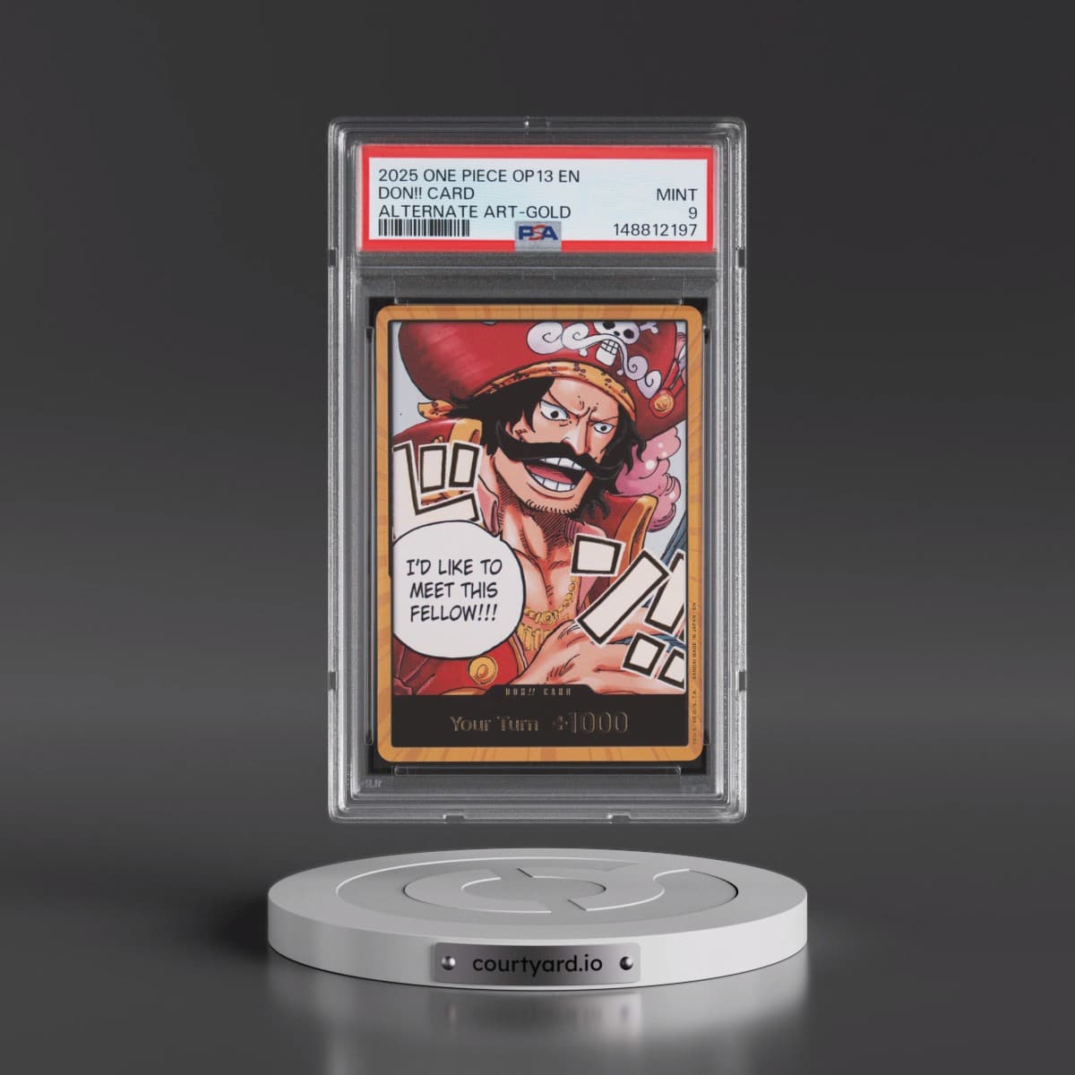 2025 One Piece OP13-Carrying on His Will Don!! Card - Alternate Art-Gold (PSA 9 MINT)